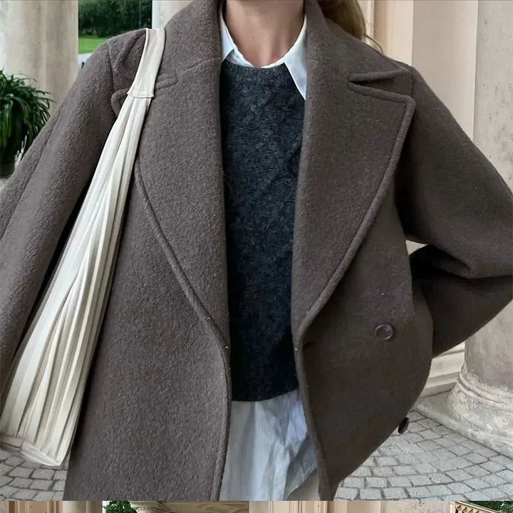 Damen Oversized Wollmantel Drune