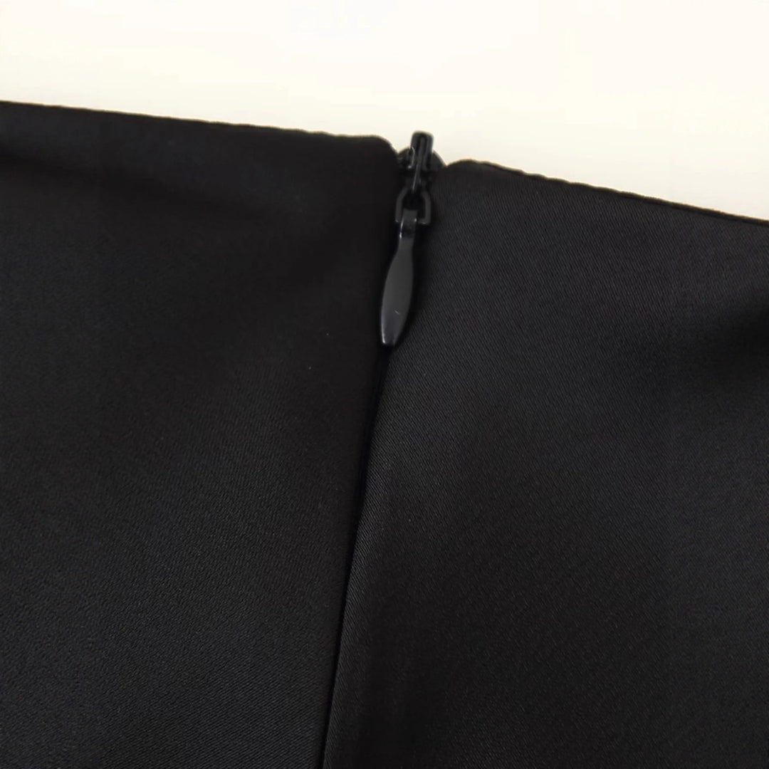 Damen nan Satin-Midirock als Unterrock mit elastischem Komfortbund und zarter Spitzenkante Drune