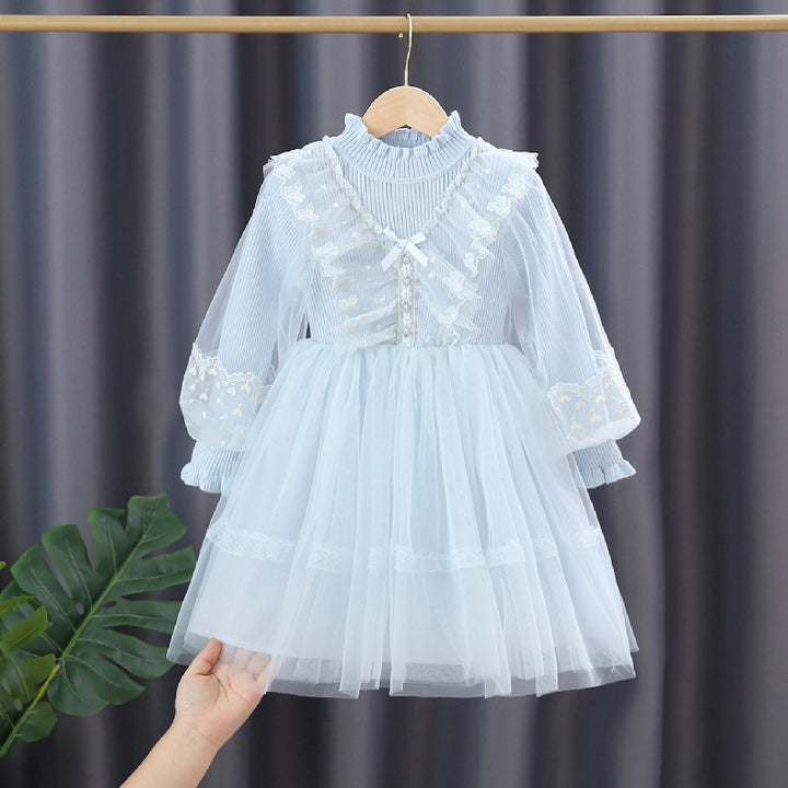 Mädchen festliches Tüllkleid mit Rüschendetails Drune