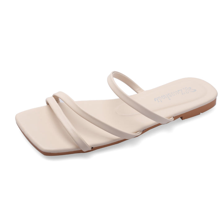 Damen Minimalistische Riemchensandalen mit breiten Zierbändern Drune
