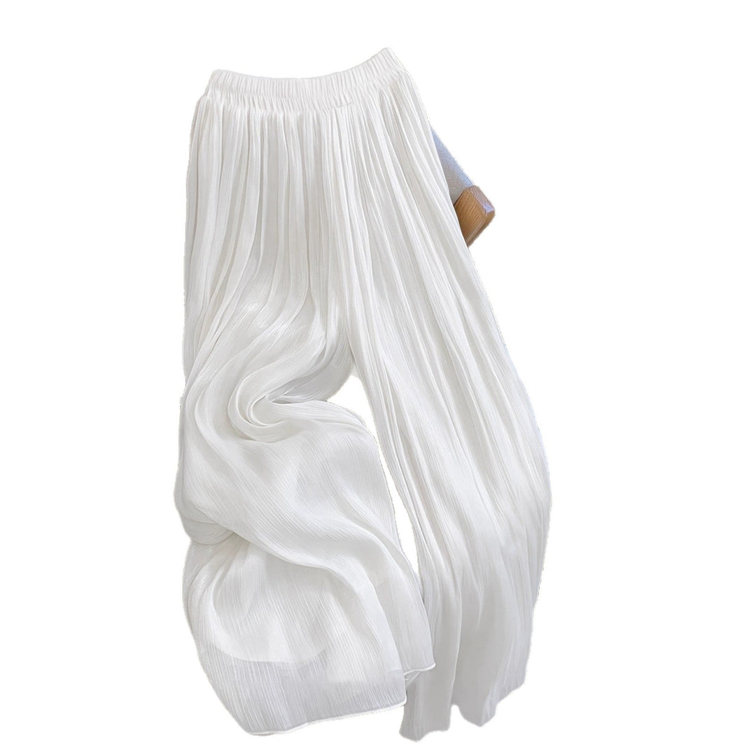 Damen Weite Plissee-Hose mit elastischem Taillenbund Drune