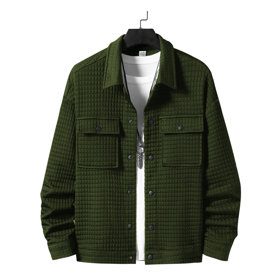 Herren nan gesteppte Overshirtjacke mit quadratischer Steppstruktur und aufgesetzten Brusttaschen Drune