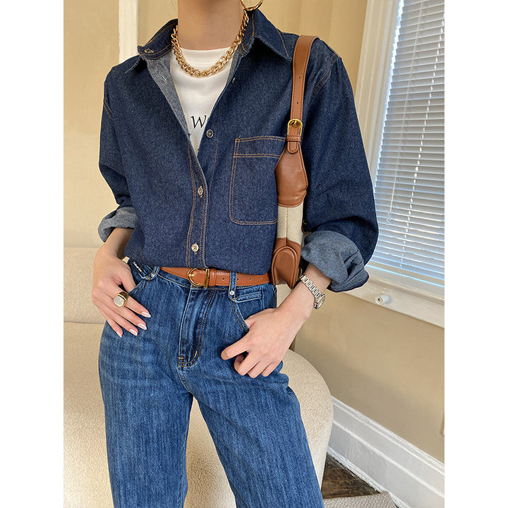 Damen lässige Denim-Überjacke Drune