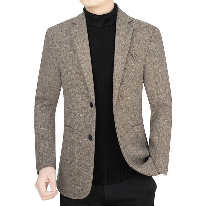 Herren Slim-Fit Sakko im Filzlook mit minimalistischen Pattentaschen Drune