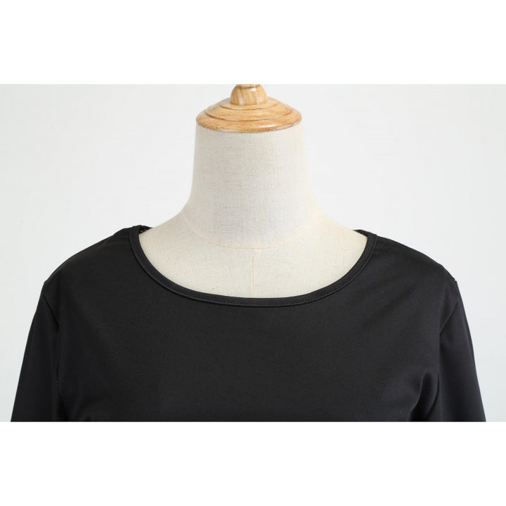 Damen Festliches A-Linien-Kleid mit Weihnachtsprint, Langarm und ausgestelltem Rock Drune