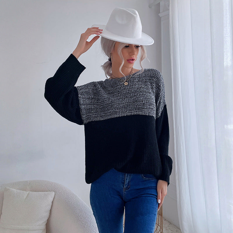 Damen Oversize Wollmix-Pullover mit Carmenausschnitt, Strukturstrick und lässiger Tunika-Silhouette Drune