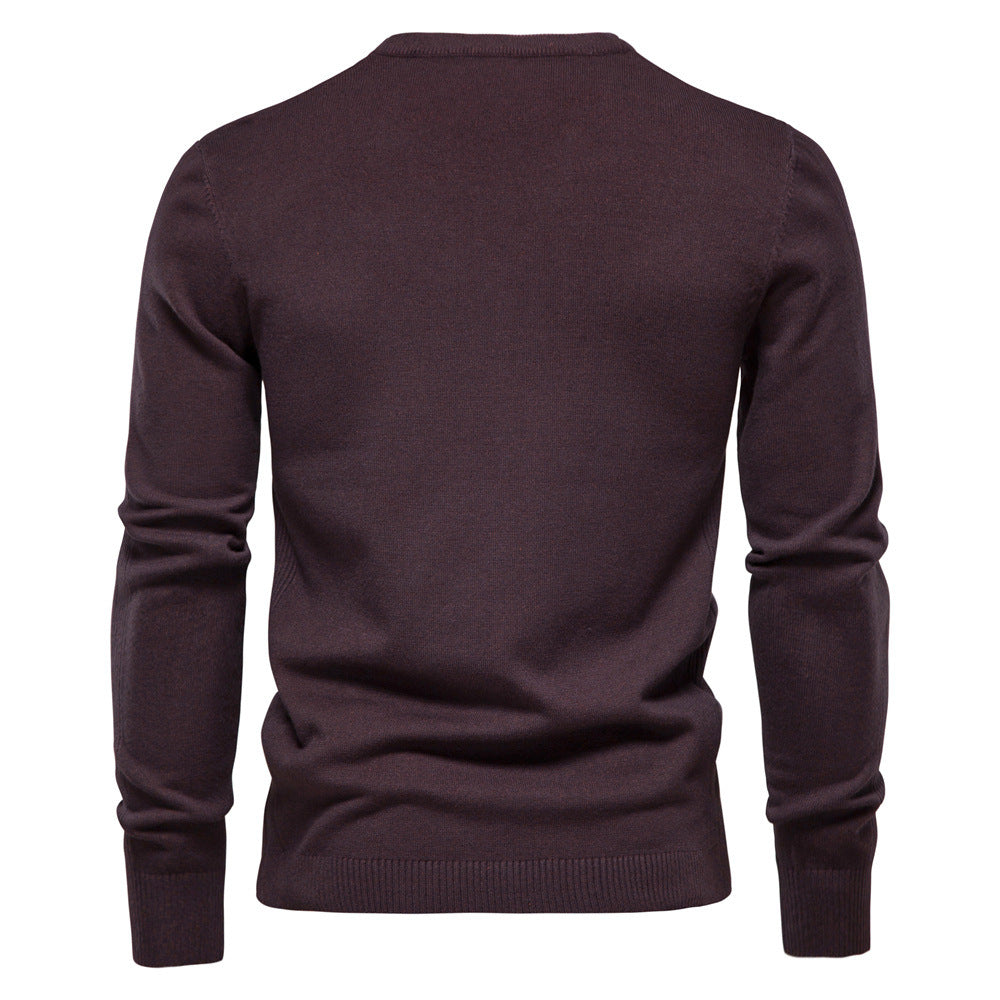 Herren Rundhals Pullover aus hochwertiger Baumwolle Drune