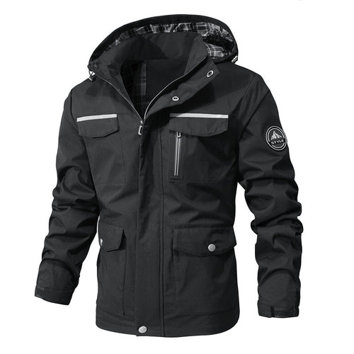 Herren Outdoor-Fieldparka mit wasserabweisender Außenhülle kariertem Innenfutter und reflektierenden Details Drune