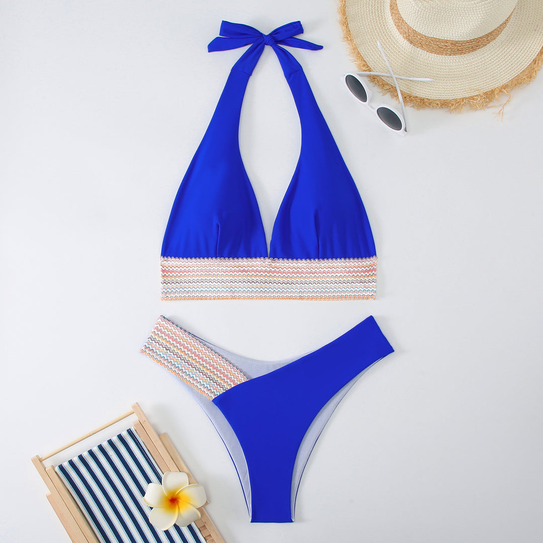 Damen Triangel-Bikini-Set mit modischem Wickelband Drune