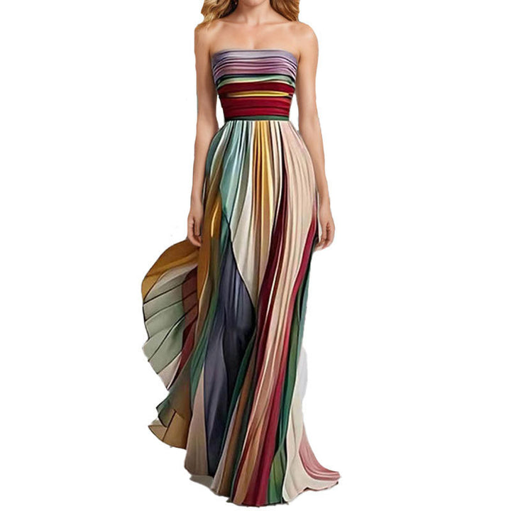 Damen Maxikleid mit fließendem Schnitt und raffinierten Farbverläufen Drune