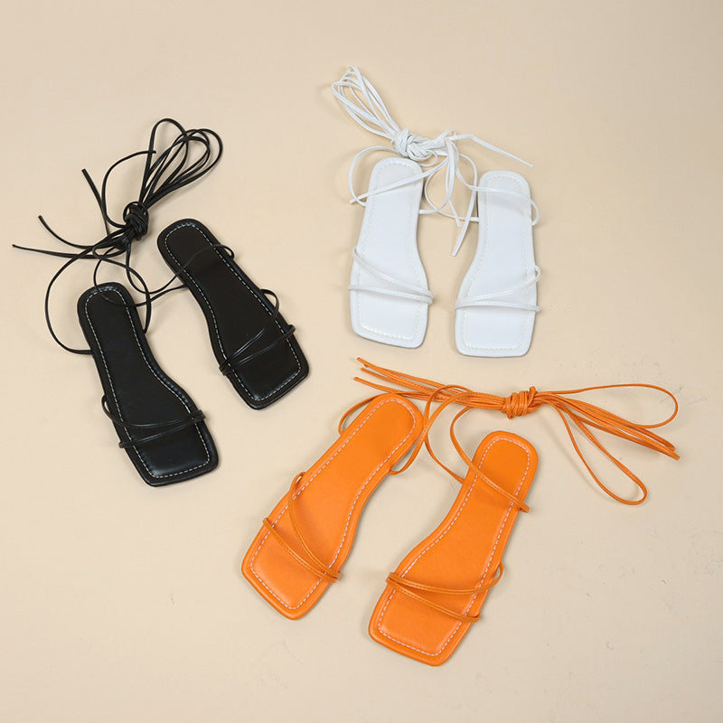 Damen elegante Sandalen mit hochgezogenem Riemendesign und schnittfestem Obermaterial Drune