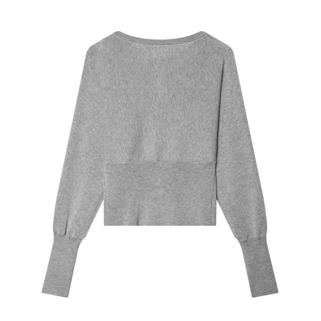 Damen Feinstrick-Cardigan-und-Shorts-Set mit Wellensaum und gerippten Bündchen Drune