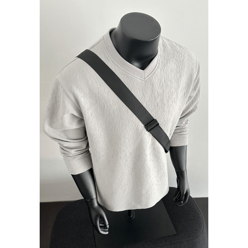 Damen Lässiger Strickpullover mit V-Ausschnitt Drune