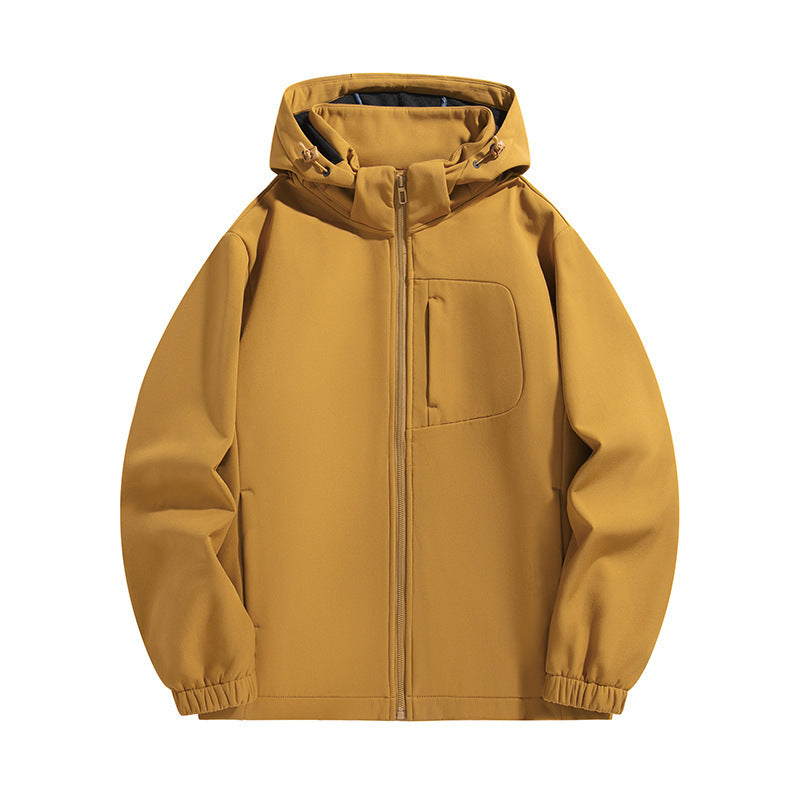 Herren Leichte Softshell‑Kapuzenjacke mit wasserabweisender Membran und Brusttasche Drune