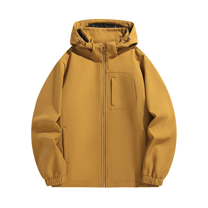 Herren Leichte Softshell‑Kapuzenjacke mit wasserabweisender Membran und Brusttasche Drune