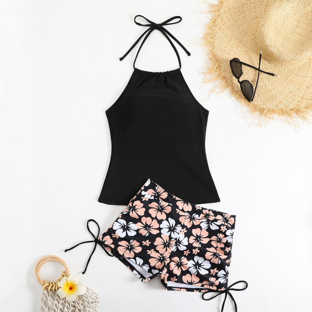 Damen Sportlicher Badeset mit modischen Blumenmuster Drune