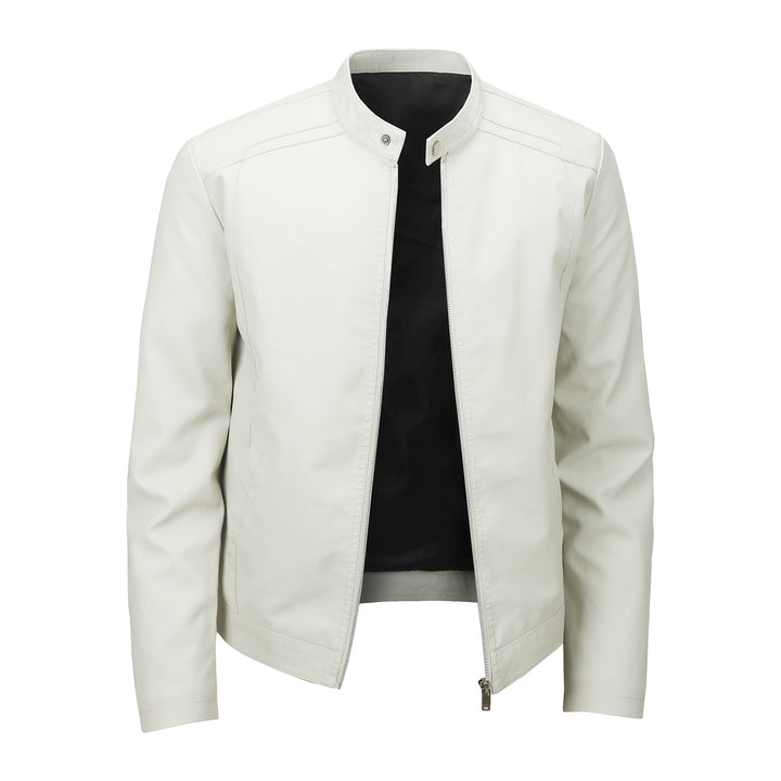 Herren Sportliche Kunstlederjacke mit Reißverschluss Drune