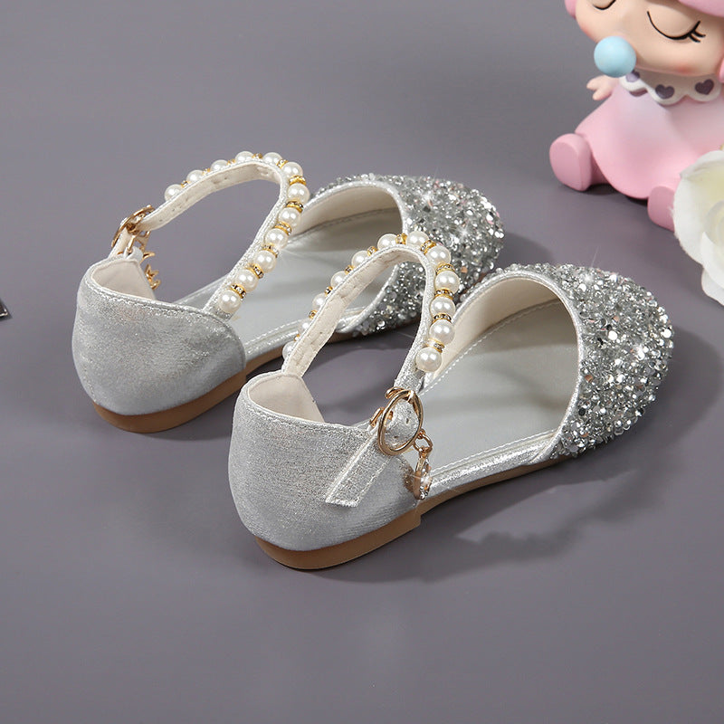 Mädchen Elegante Ballerinas mit Glitzer und Perlen Drune