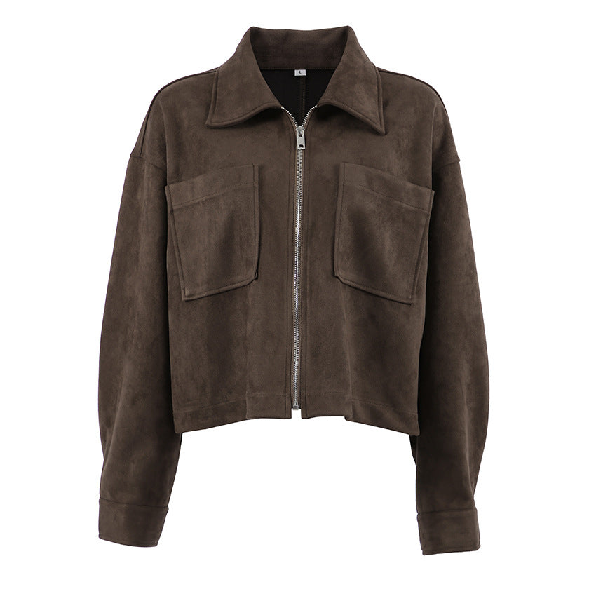 Damen modische Wildlederjacke im angesagten Oversized-Schnitt Drune