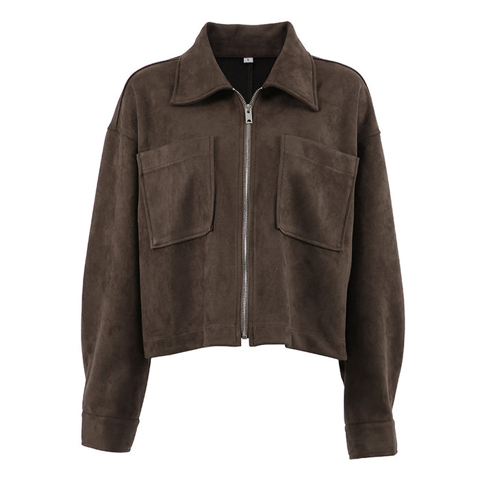 Damen modische Wildlederjacke im angesagten Oversized-Schnitt Drune