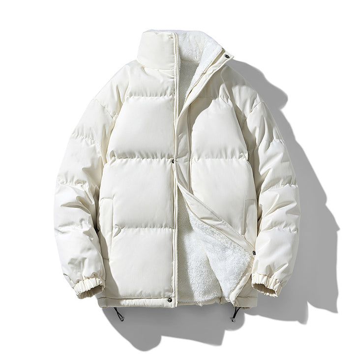 Herren kompakte Thermo-Pufferjacke mit weichem Teddyfutter, hochschließendem Stehkragen und verstellbarem Kordelzug Drune