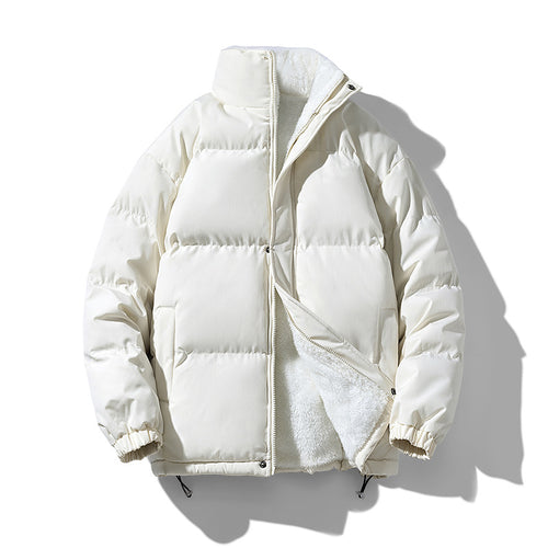 Herren kompakte Thermo-Pufferjacke mit weichem Teddyfutter, hochschließendem Stehkragen und verstellbarem Kordelzug Drune