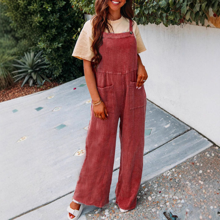 Damen lässiger Overall mit praktischen Taschen und verstellbaren Trägern Drune