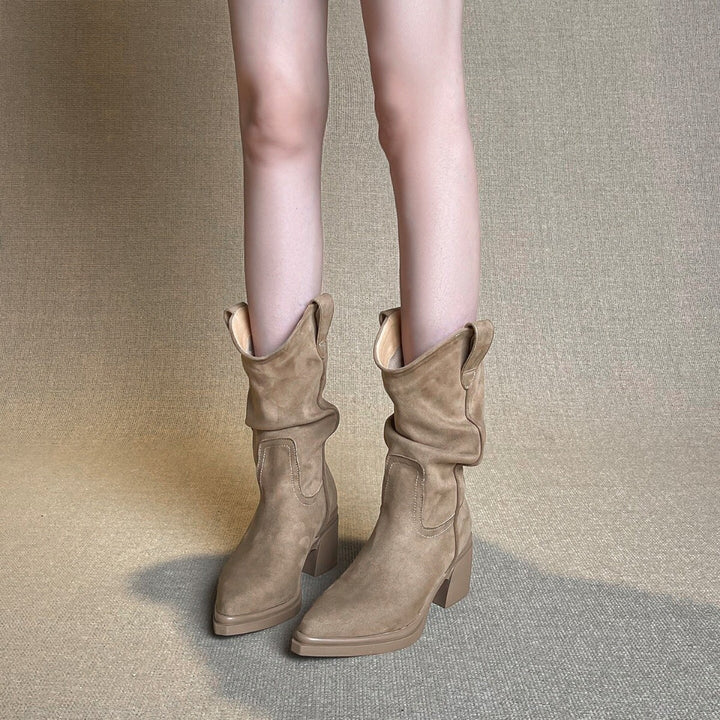 Damen Modische und bequeme Stiefeletten Drune