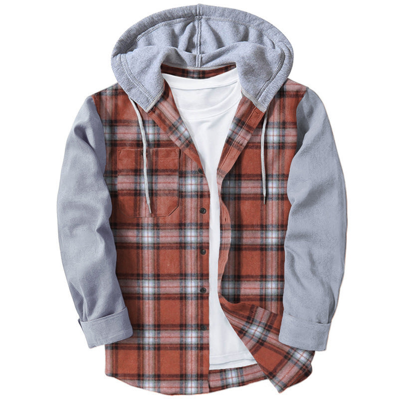 Herren Flanellhemd mit integriertem Kapuzenpullover und moderner Karomusterung Drune