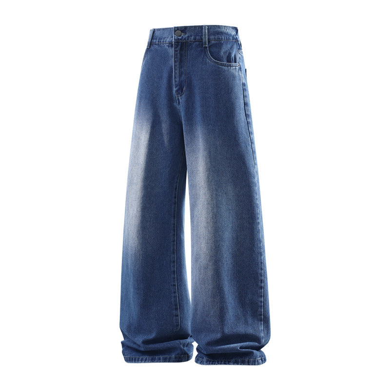 Damen Weite Baggy-Jeans mit hoher Taille, extra weitem Bein und Vintage-Waschung Drune