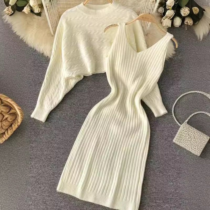 Damen Strickkleid- und Pullover-Set Drune