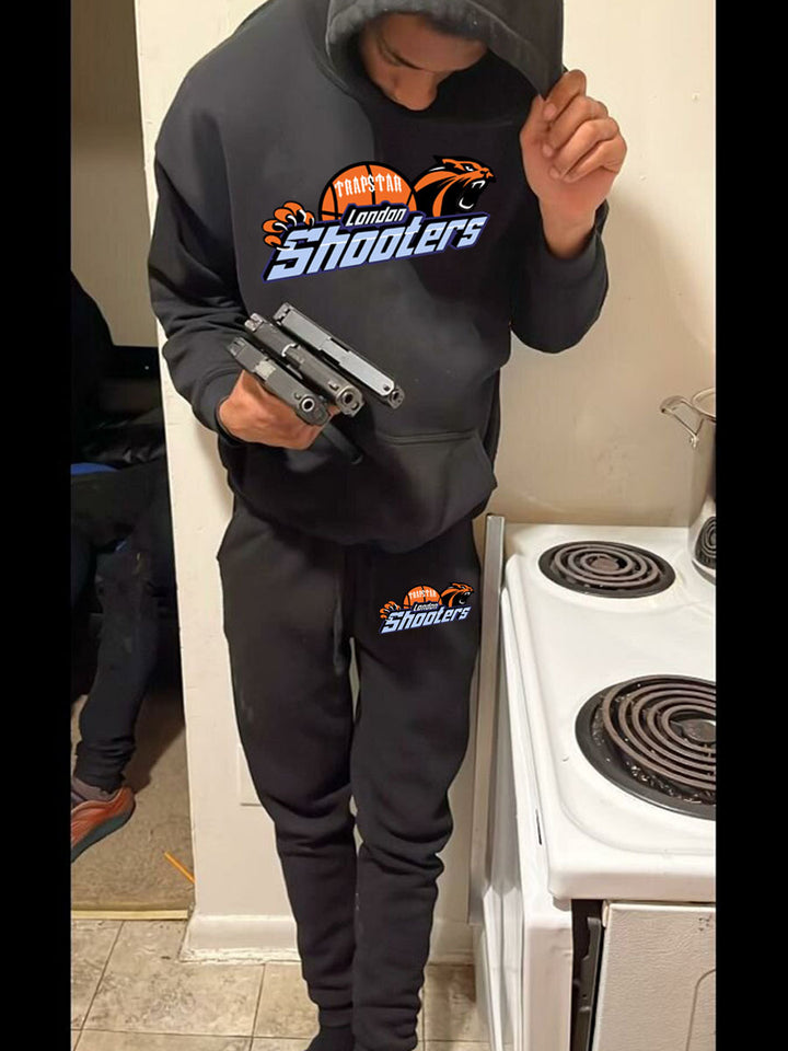 Herren Sportliches Hoodie- und Jogginghose-Set mit stylischem Basketball-Design Drune