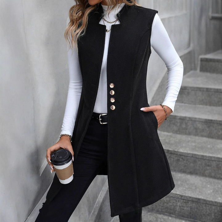 Damen Weste mit elegantem Schnitt und dekorativen Knöpfen Drune