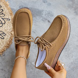 Damen Mokassins mit elastischen Schnürdetails und rutschfester Sohle Drune