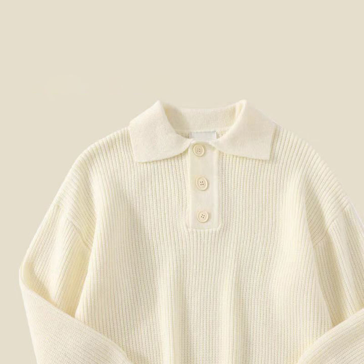 Damen Strickpullover mit modernem Polokragen Drune