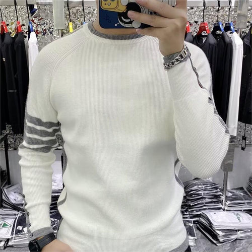 Herren modischer Strickpullover mit strukturiertem Design und sportlichen Akzenten Drune