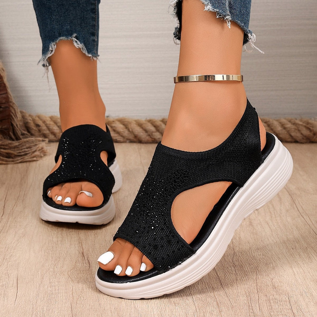 Damen Komfortable Sandalen mit Strass Drune