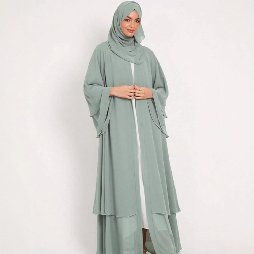 Damen Elegante und fließende lange Kaftan mit offenen Ärmeln Drune