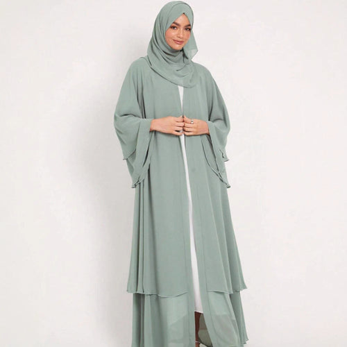 Damen Elegante und fließende lange Kaftan mit offenen Ärmeln Drune