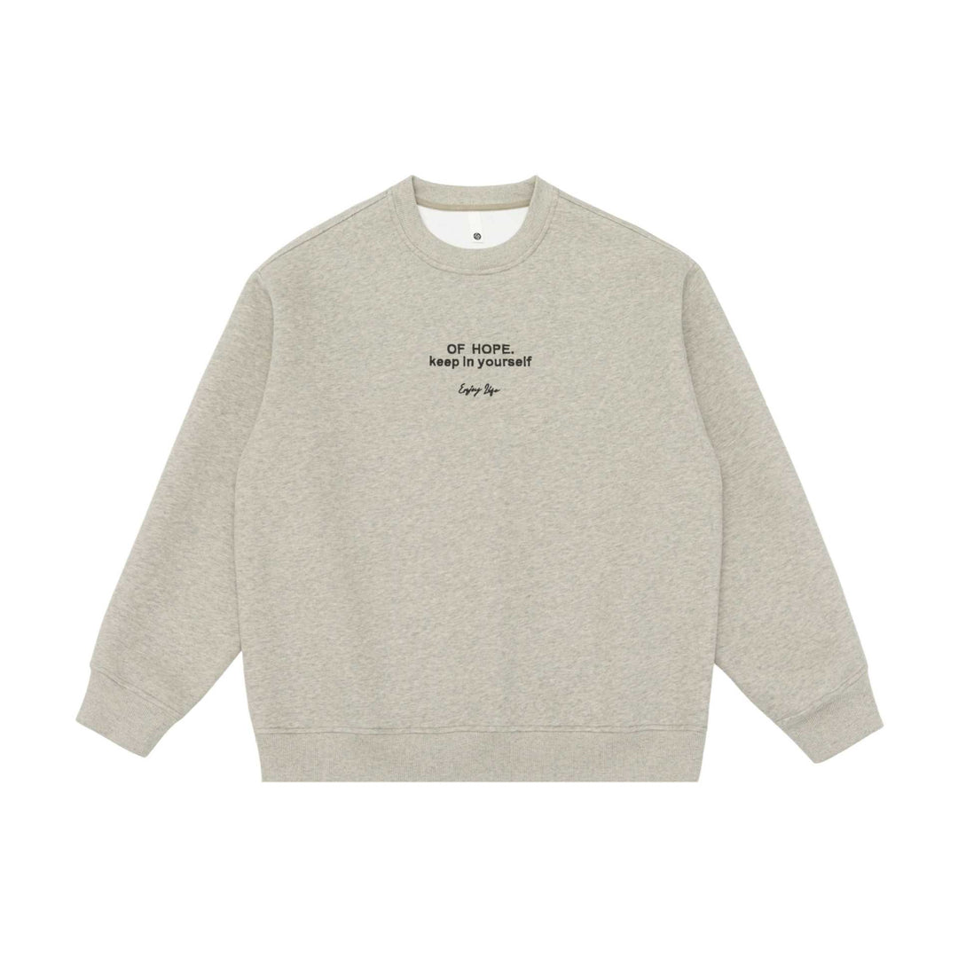 Unisex Oversize Rundhals‑Sweatshirt mit Mini‑Statement‑Stickerei Drune