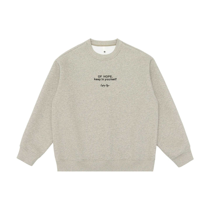 Unisex Oversize Rundhals‑Sweatshirt mit Mini‑Statement‑Stickerei Drune