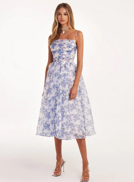 Damen Midi-Kleid mit floralem Chiffon-Obermaterial und schmeichelndem Schnitt Drune