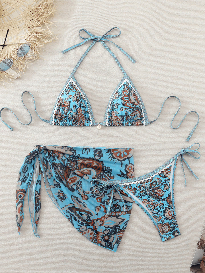 Damen Triangel-Bikini-Set mit voluminösen Rüschen Drune