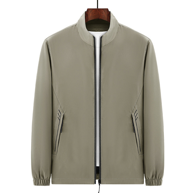 Herren Urbaner Micro‑Ripstop‑Übergangsblouson mit Stehkragen, verdecktem Reißverschluss & elastischen Manschetten Drune