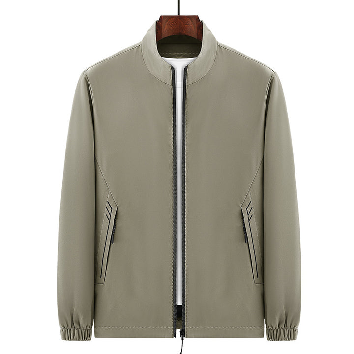 Herren Urbaner Micro‑Ripstop‑Übergangsblouson mit Stehkragen, verdecktem Reißverschluss & elastischen Manschetten Drune