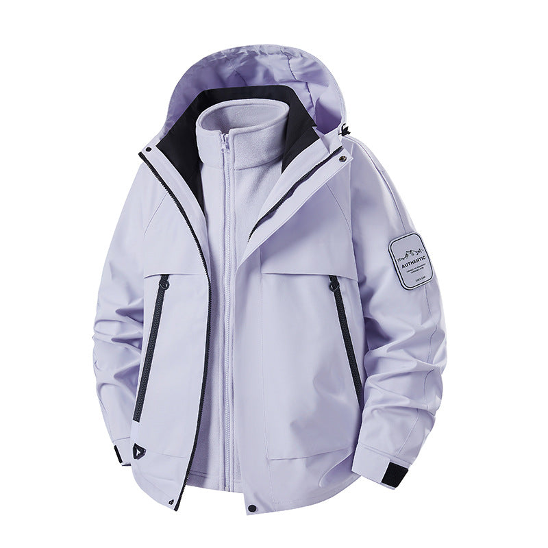 Herren multifunktionale Wasserfeste Softshell-Regenjacke mit abnehmbarer Fleece-Innenjacke Drune