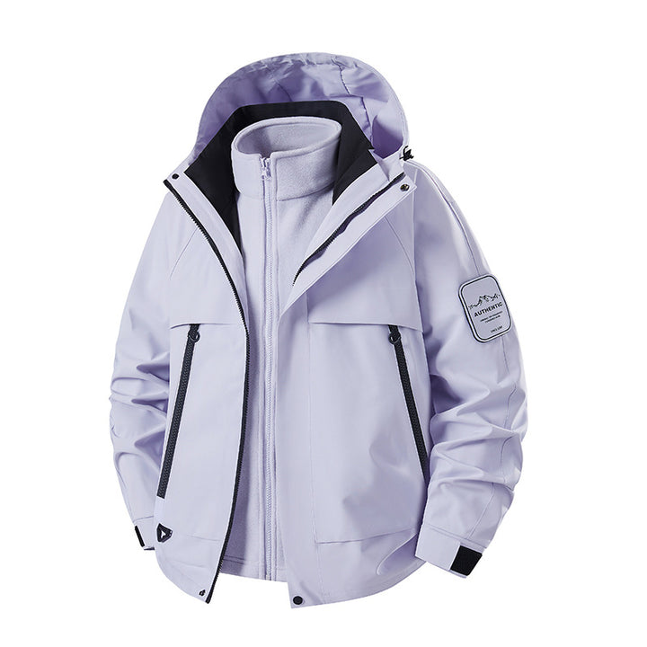 Herren multifunktionale Wasserfeste Softshell-Regenjacke mit abnehmbarer Fleece-Innenjacke Drune