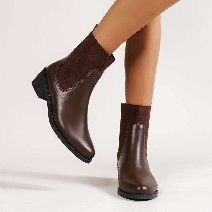 Damen Stiefeletten mit elastischem Schaft und komfortablem Blockabsatz Drune