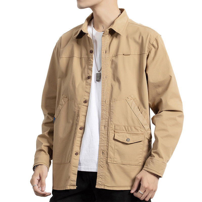 Herren Utility-Hemdjacke aus robustem Baumwoll-Twill mit Mehrfachtaschen Drune