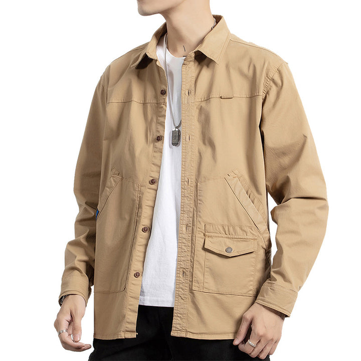 Herren Utility-Hemdjacke aus robustem Baumwoll-Twill mit Mehrfachtaschen Drune